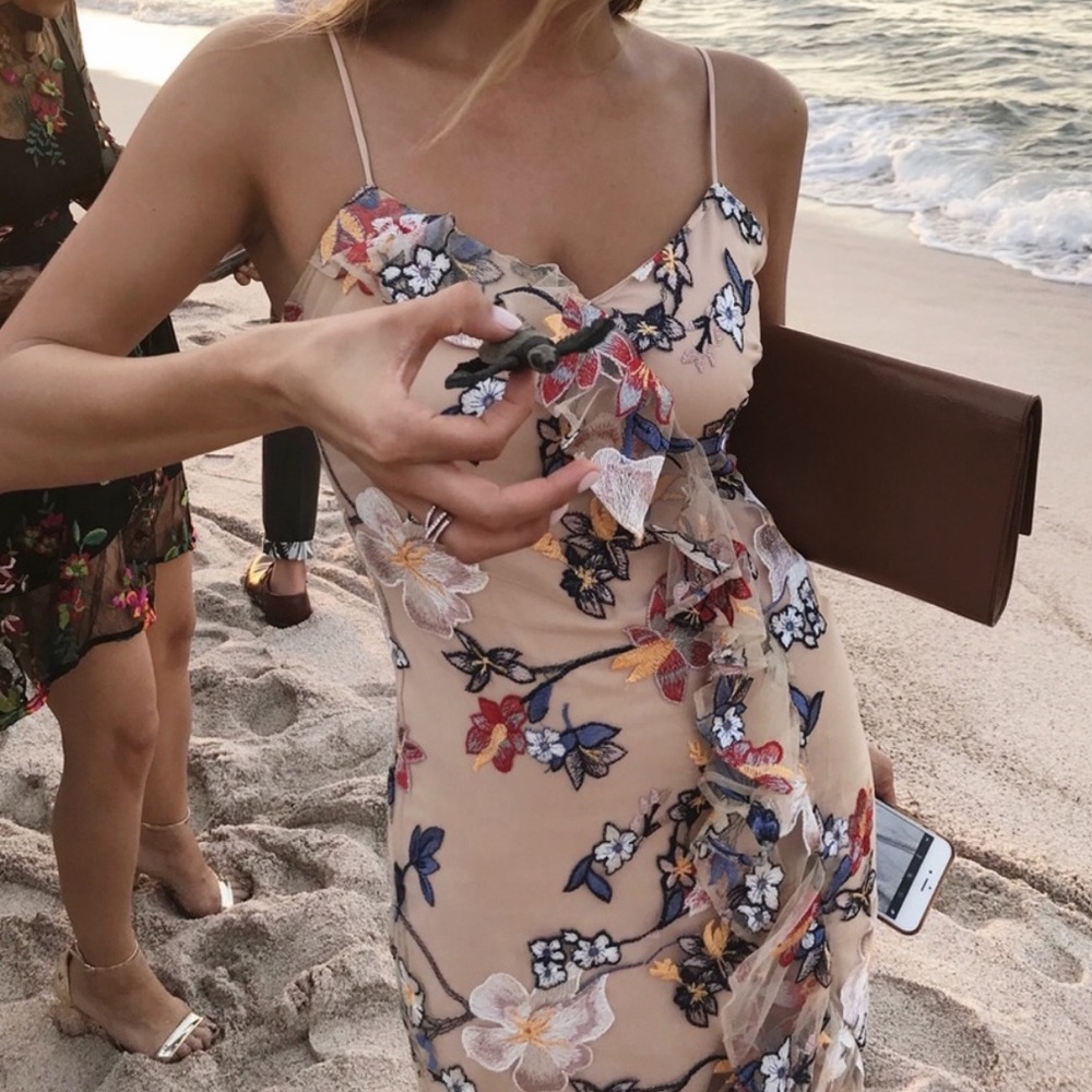 Revolve Devlin Allyson Embroidered Floral Dress